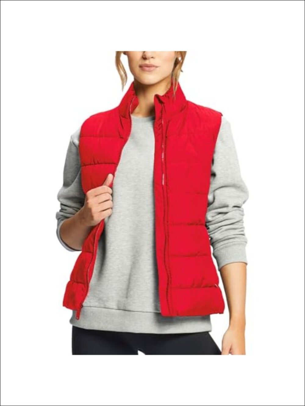 Quilted Puffer Vest Slim Fit Full Zip Sleeveless Puffy Outdoor Coat